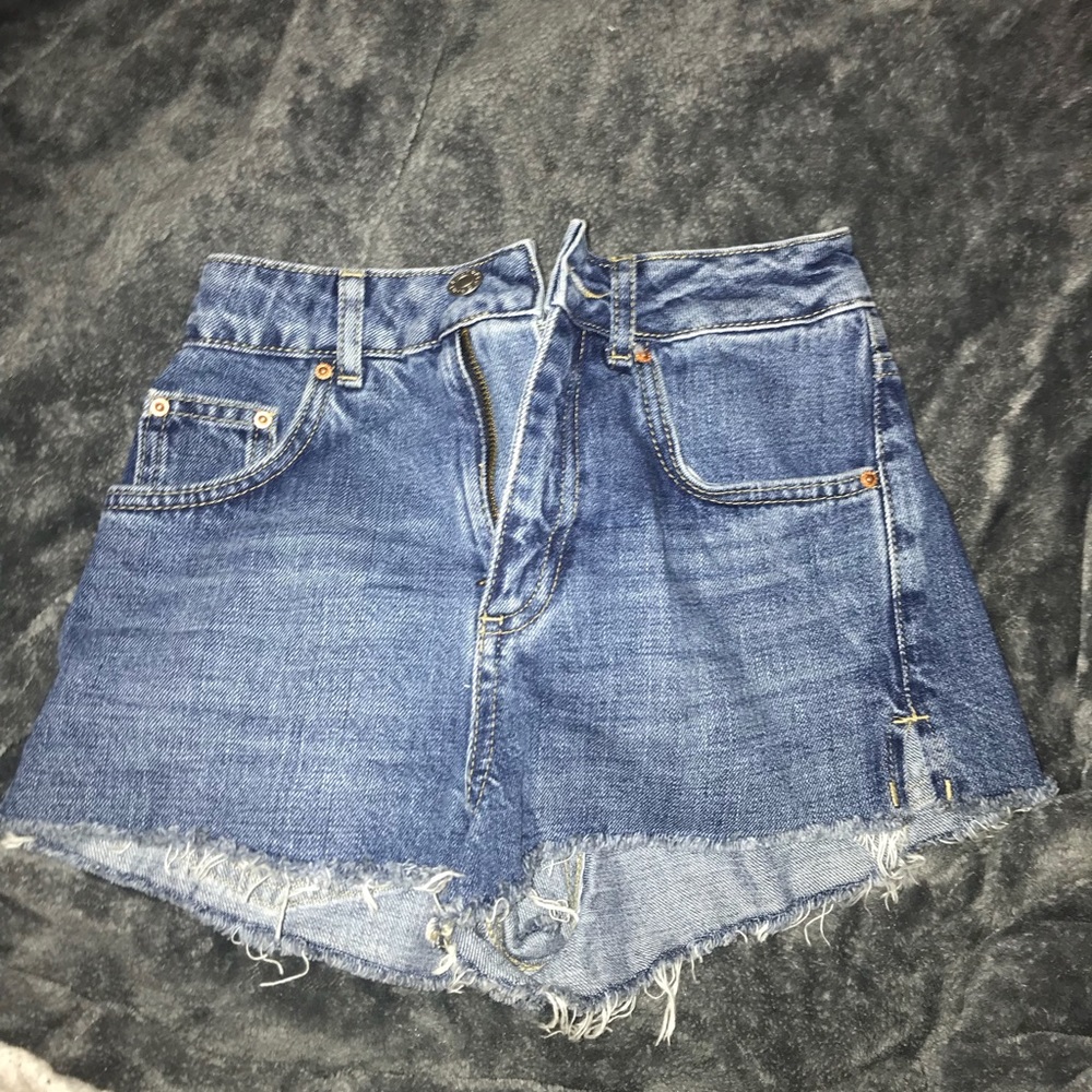 Topshop Mom High Waisted Jean Shorts
